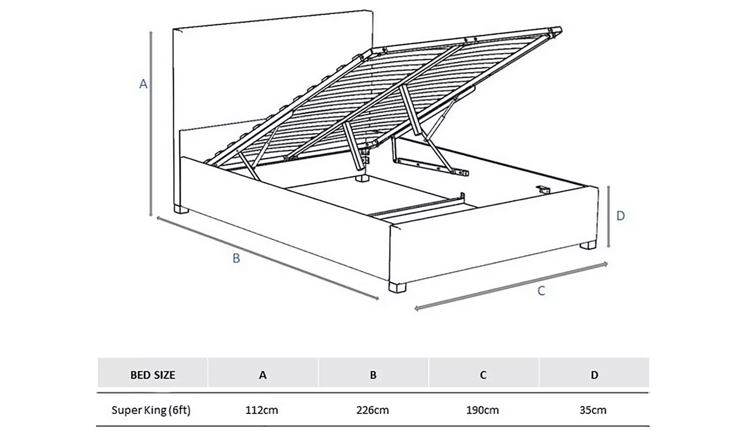 LLB Estella Velvet Superking Ottoman Bedframe - Silver