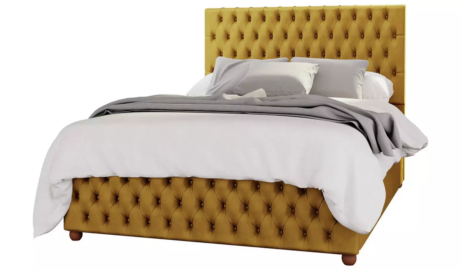 LLB Seren Velvet Kingsize Ottoman Bedframe - Ochre