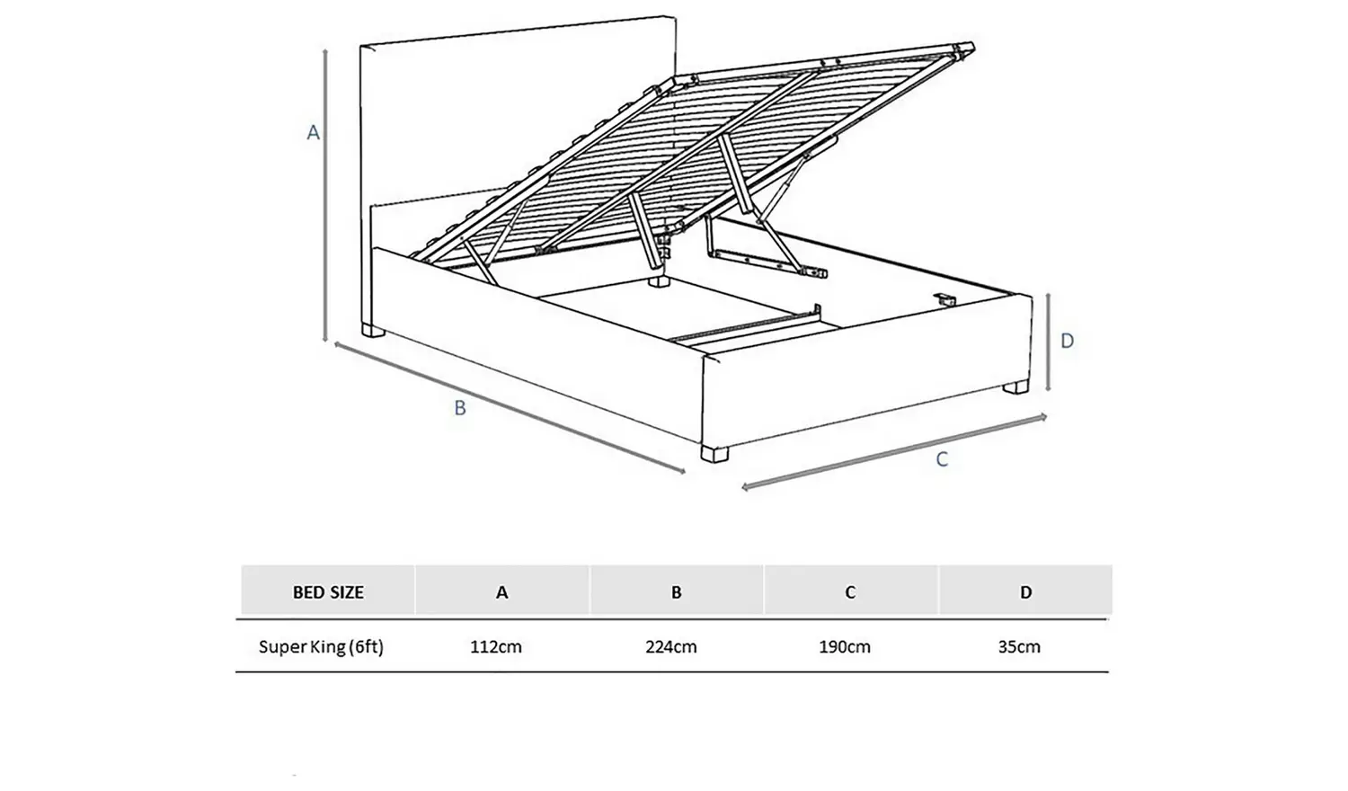 Aspire Grant Velvet Superking Ottoman Bedframe Light Silver