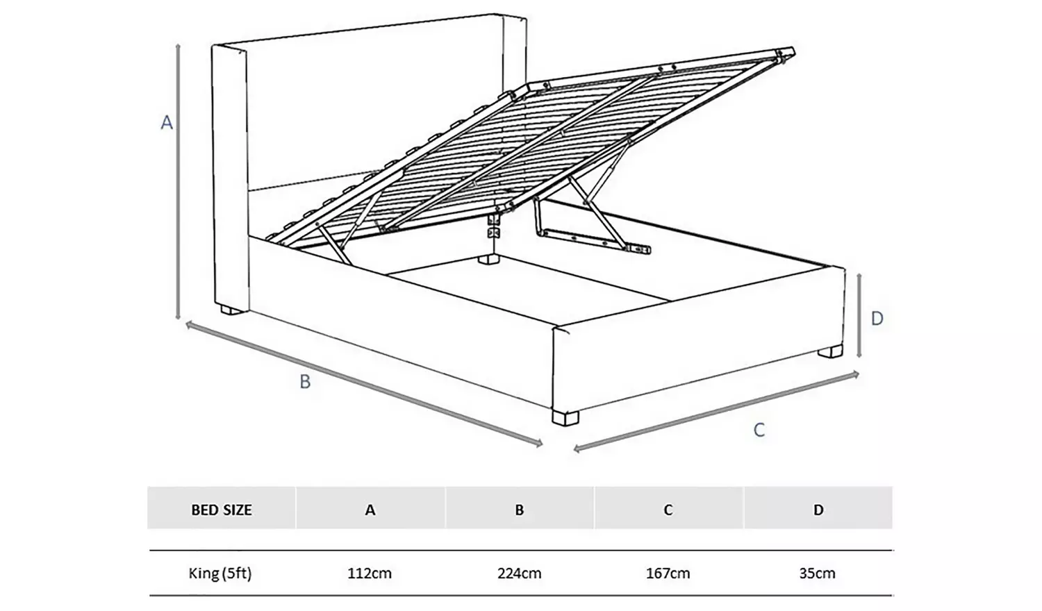 CL Soho Twill Kingsize Ottoman Bedframe - Natural