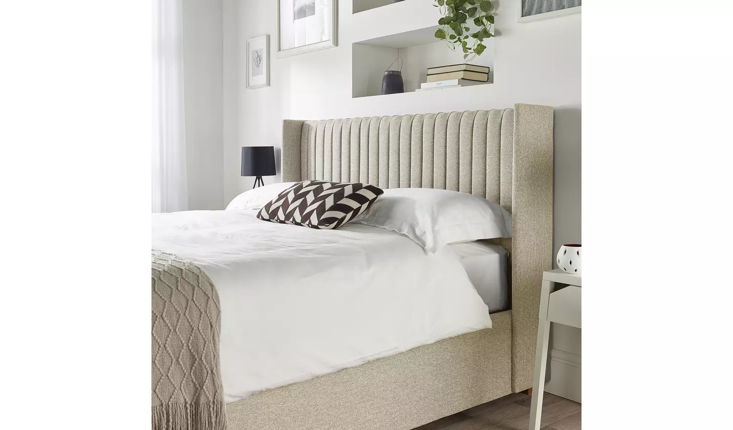 CL Soho Twill Kingsize Ottoman Bedframe - Natural