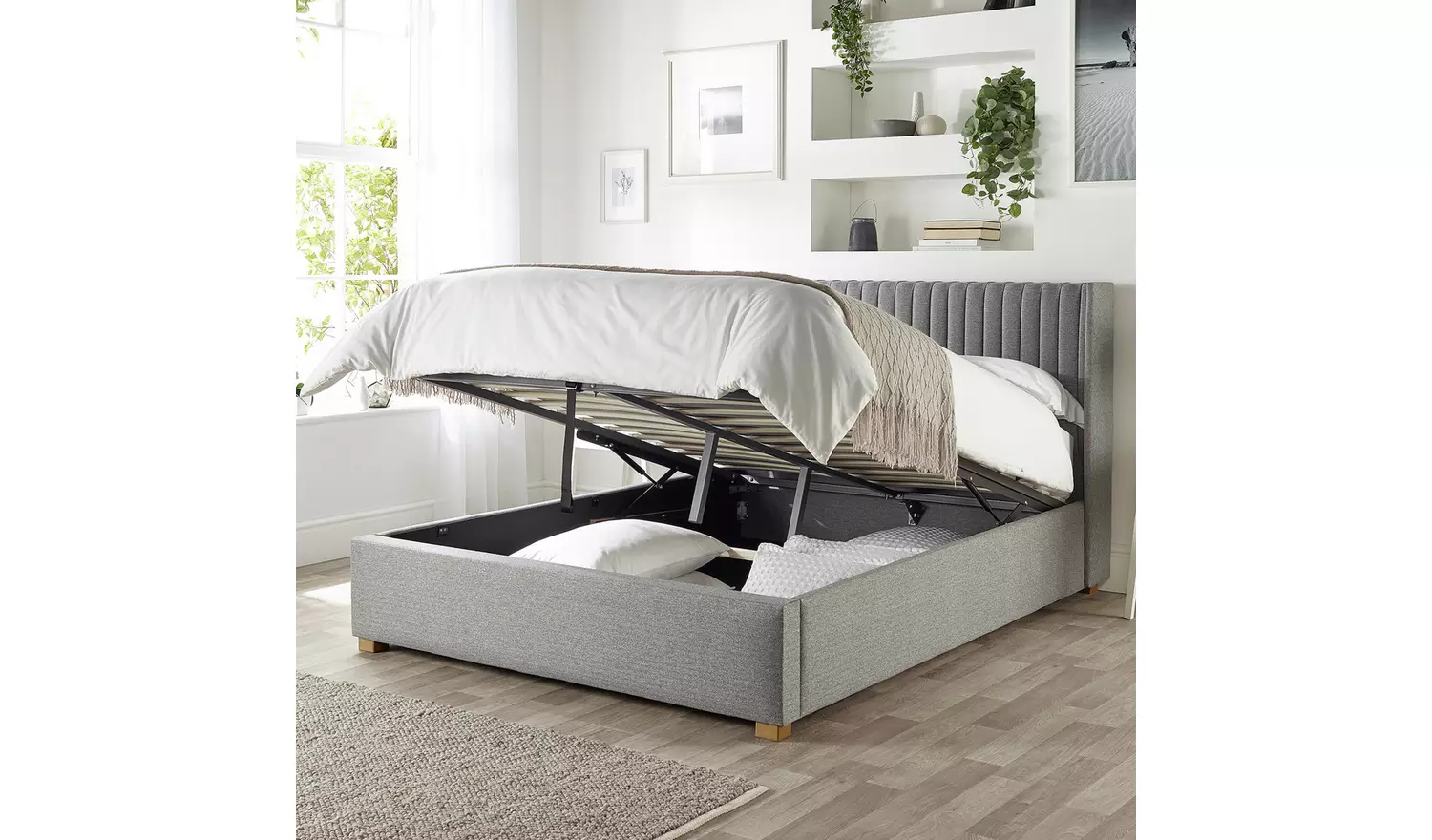 CL Soho Twill Kingsize Ottoman Bedframe - Grey