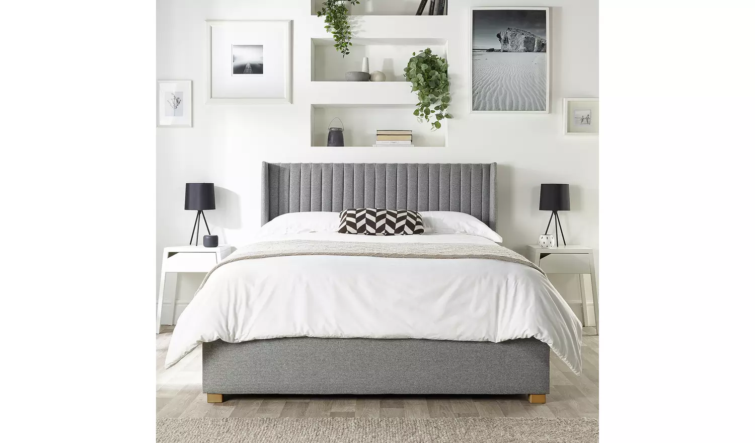 CL Soho Twill Kingsize Ottoman Bedframe - Grey