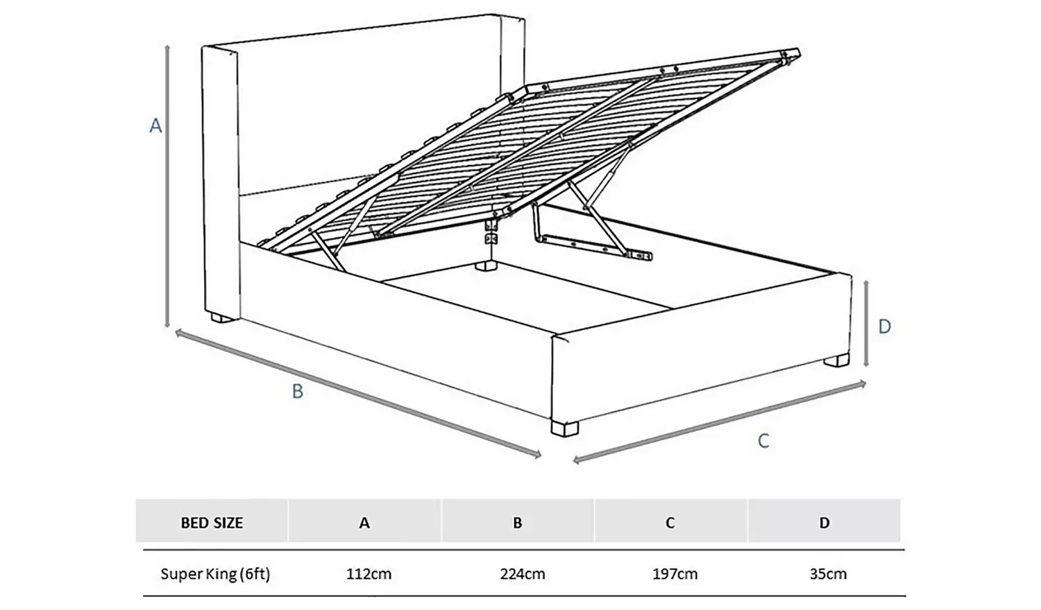 CL Soho Twill Superking Ottoman Bedframe - Natural