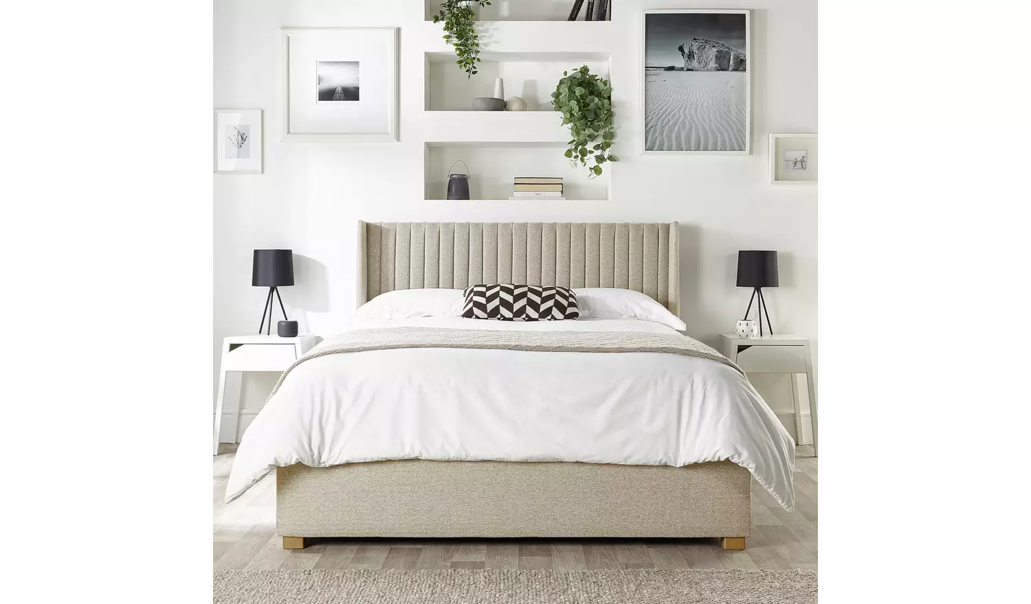 CL Soho Twill Superking Ottoman Bedframe - Natural