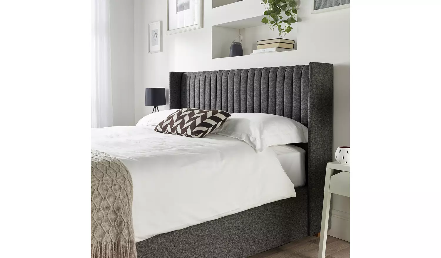 CL Soho Twill Superking Ottoman Bedframe - Charcoal