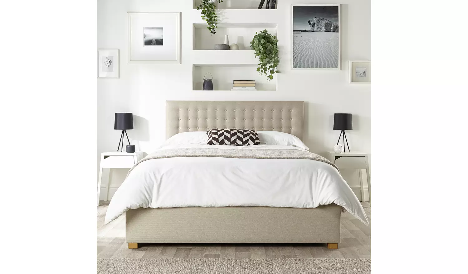 CL Opulence Twill Superking Ottoman Bedframe - Natural