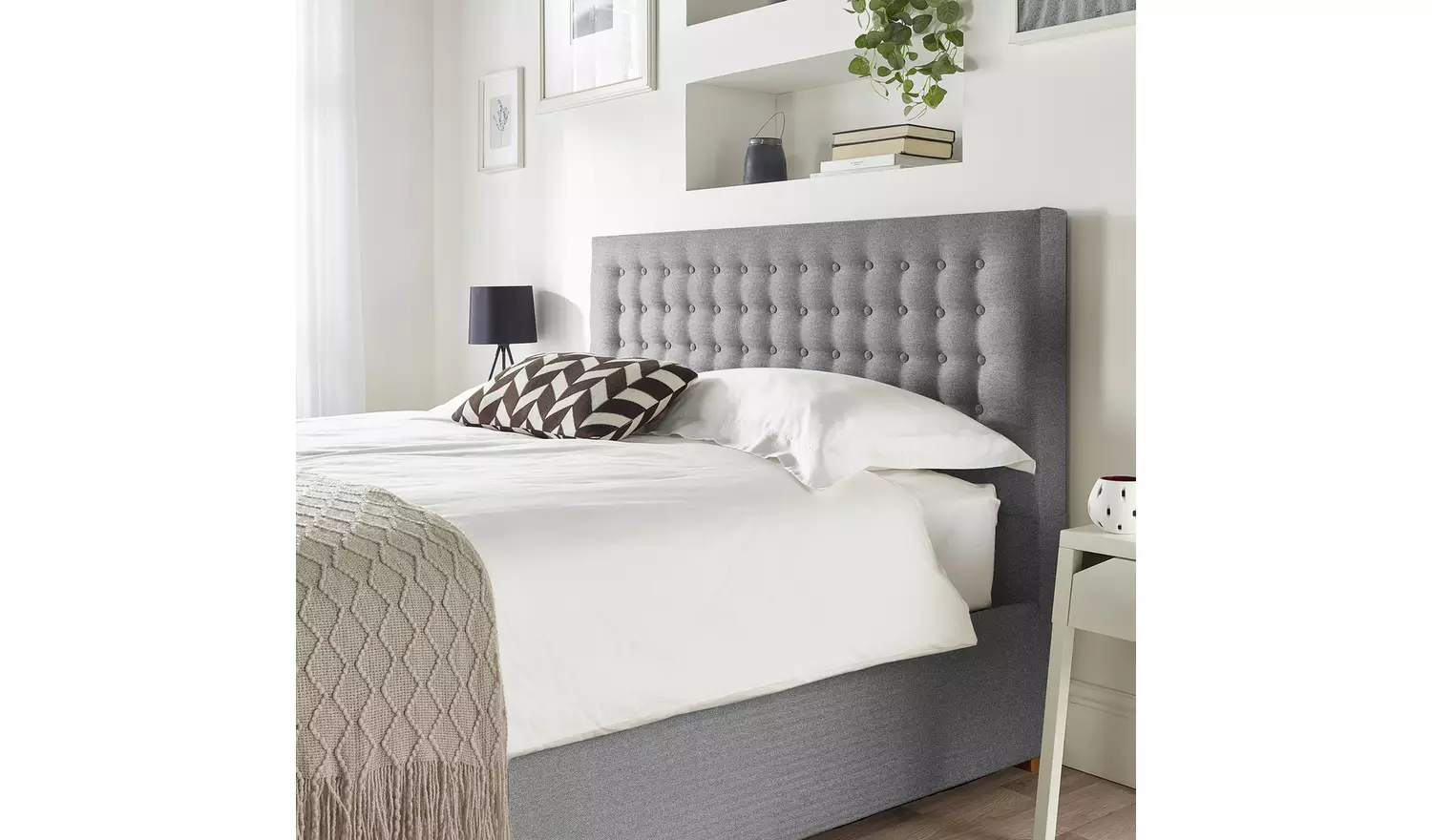 CL Opulence Twill Kingsize Ottoman Bedframe - Grey