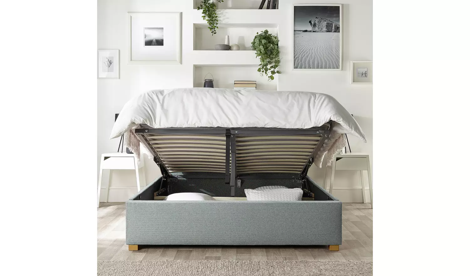 CL Opulence Twill Kingsize Ottoman Bedframe - Grey