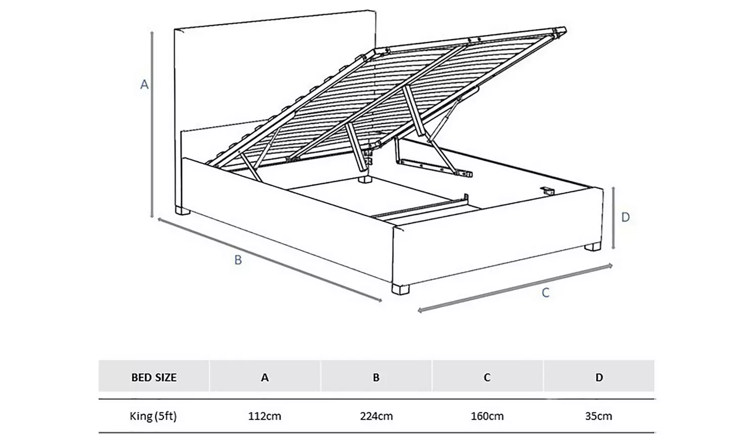 Aspire Grant Weave Kingsize Ottoman Bedframe - Mink