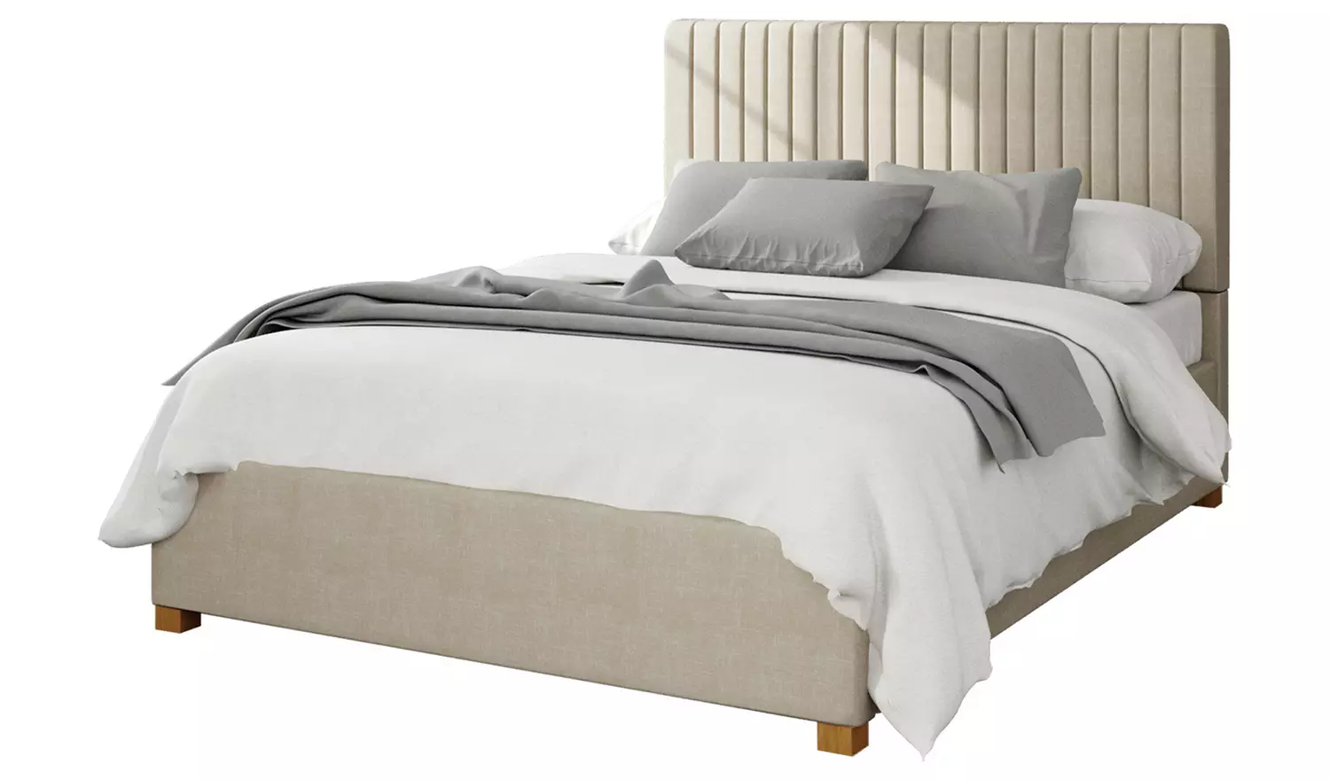 Aspire Grant Weave Kingsize Ottoman Bedframe - Cream