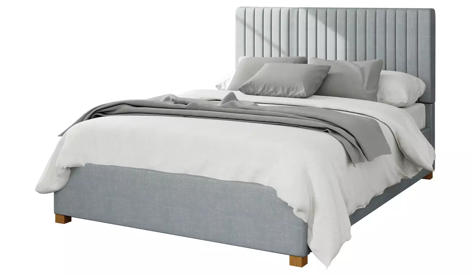 Aspire Grant Weave Kingsize Ottoman Bedframe - Sky Blue