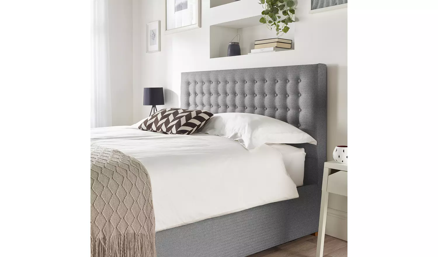 CL Opulence Twill Double Ottoman Bedframe - Grey