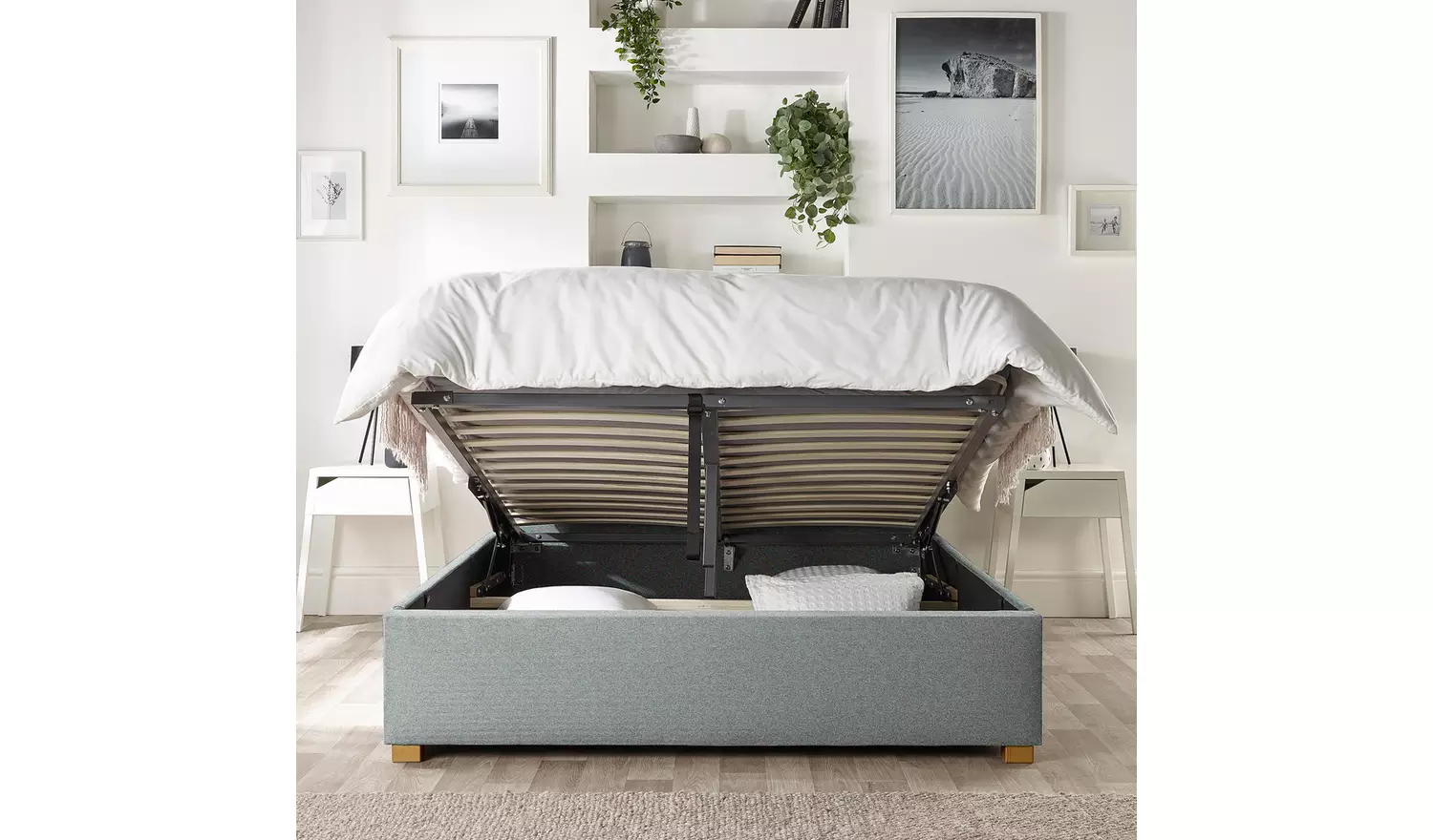 CL Opulence Twill Double Ottoman Bedframe - Grey
