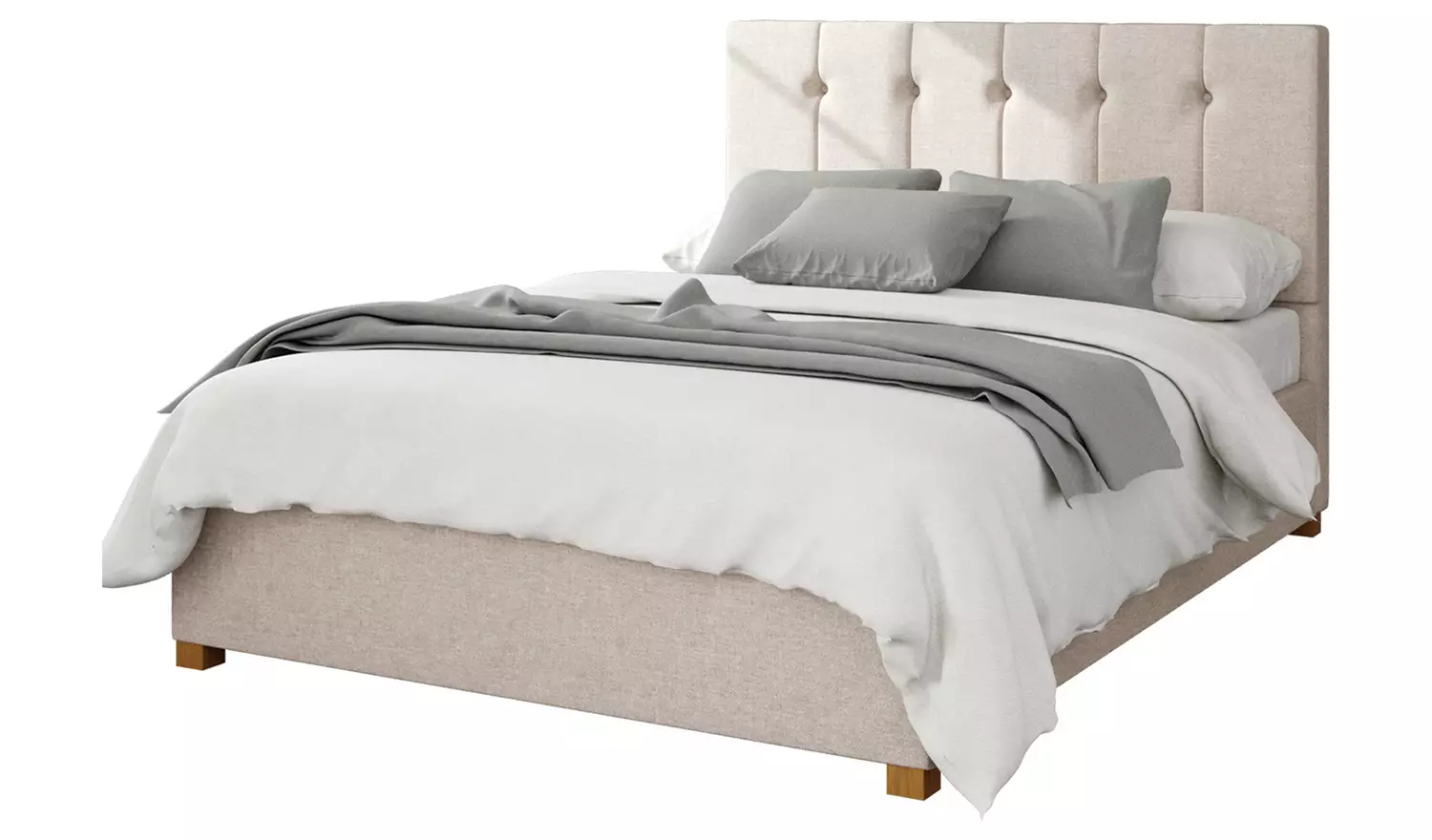 Aspire Hepburn Twill Kingsize Ottoman Bedframe - Natural
