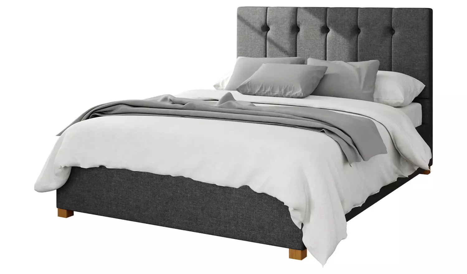 Aspire Hepburn Twill Superking Ottoman Bedframe - Charcoal