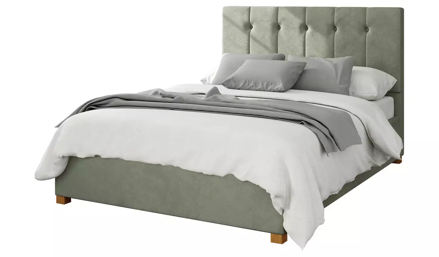 Aspire Hepburn Velvet Double Ottoman Bedframe - Duck Egg