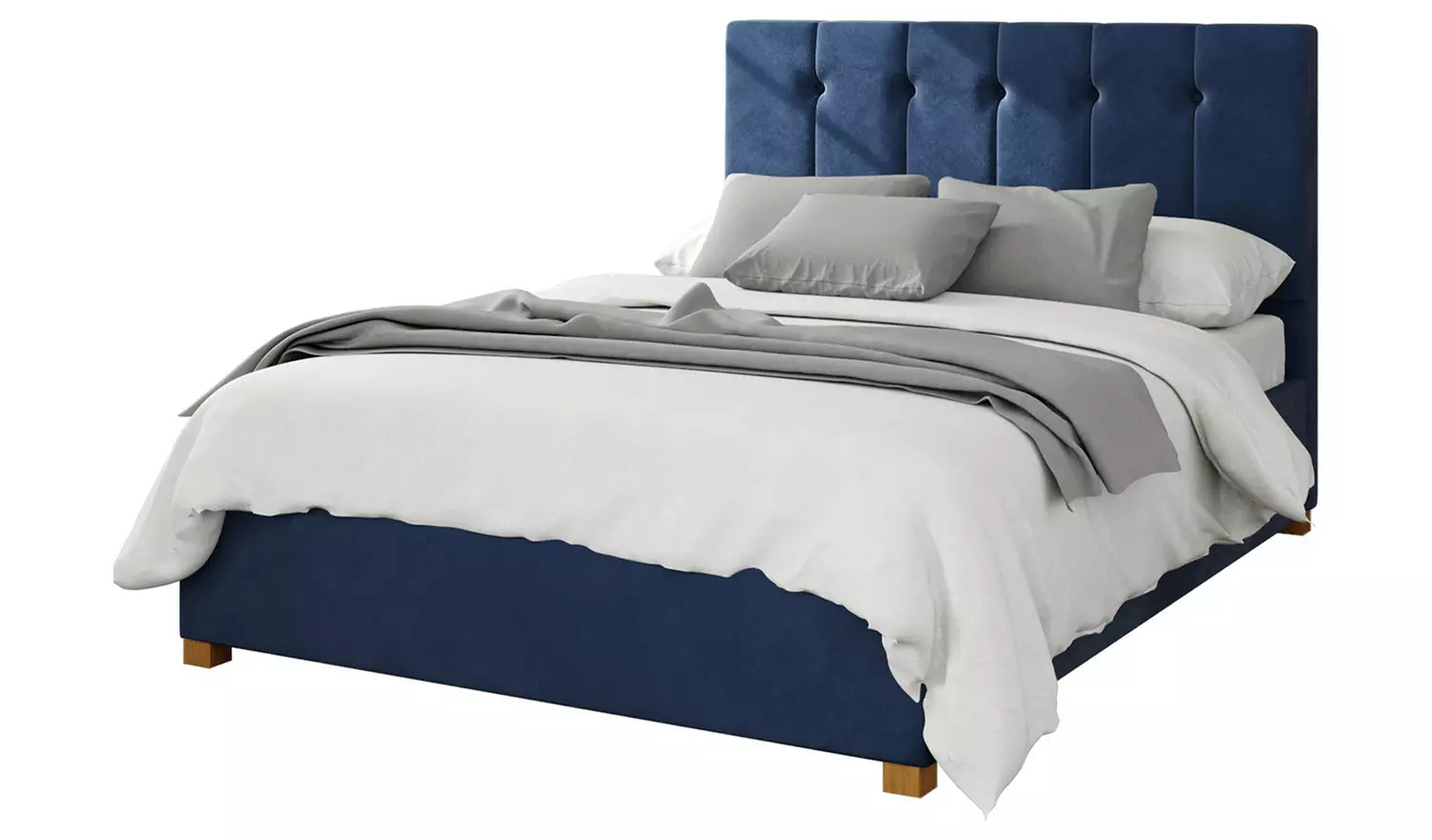 Aspire Hepburn Velvet Double Ottoman Bedframe - Navy