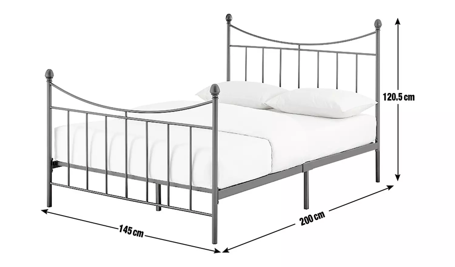 Argos Home Clara Double Metal Bed Frame - Black