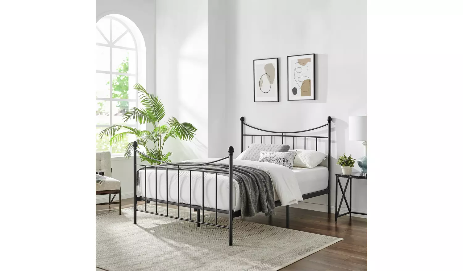 Argos Home Clara Double Metal Bed Frame - Black