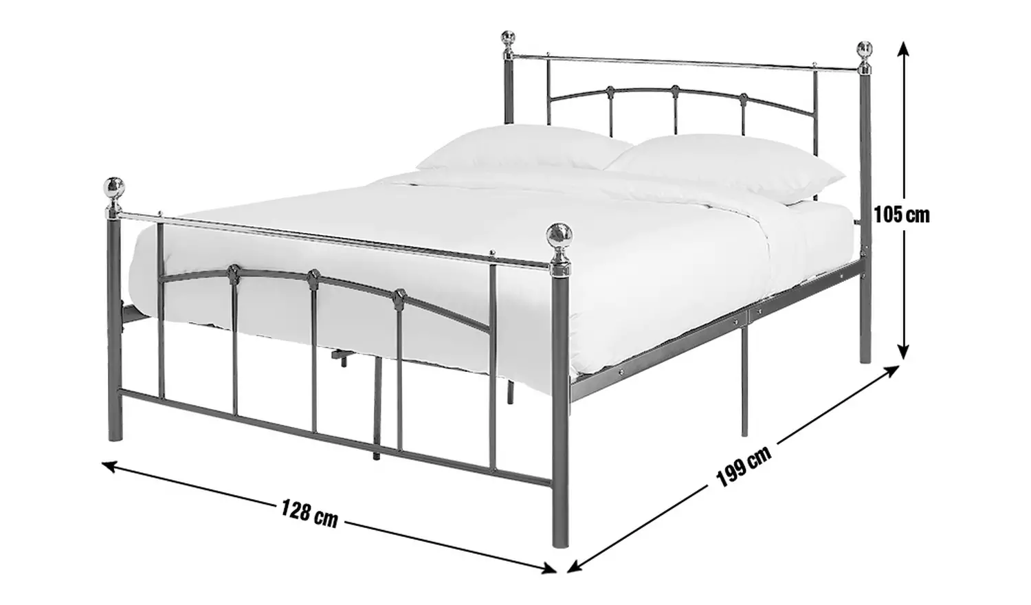 Argos Home Yani Small Double Metal Bed Frame - White