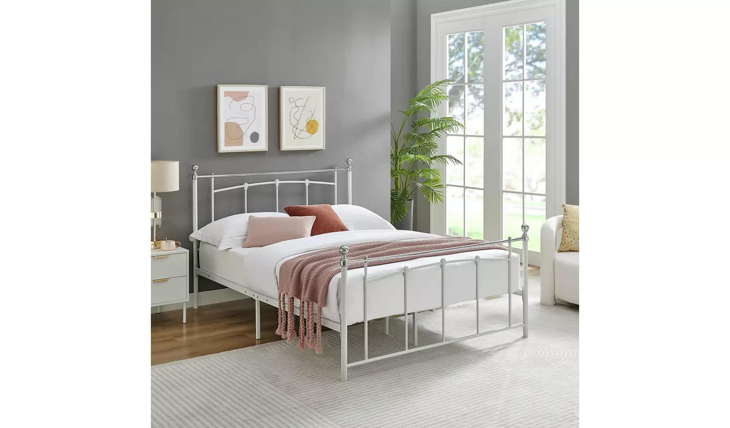 Argos Home Yani Small Double Metal Bed Frame - White