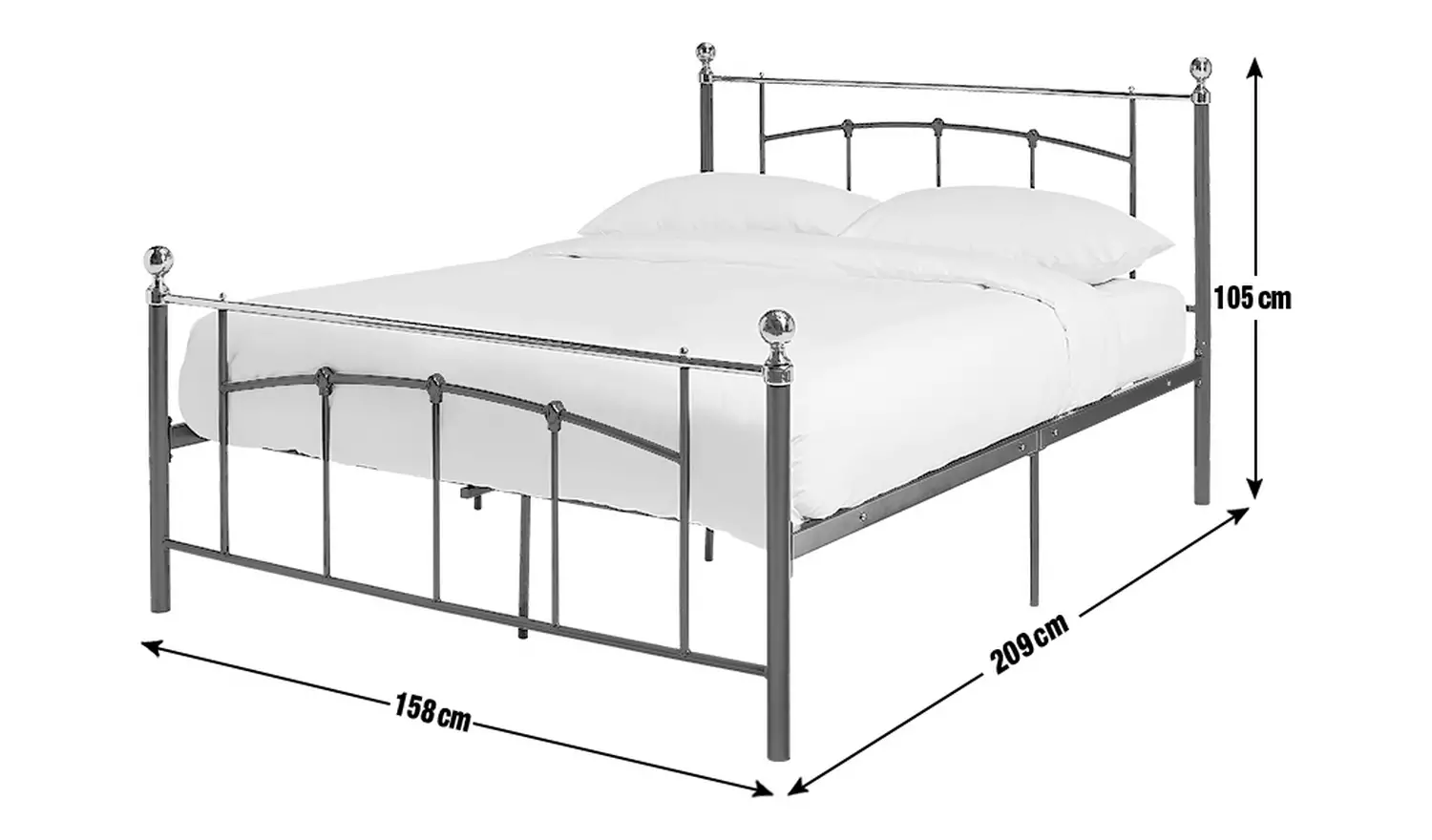 Argos Home Yani Kingsize Metal Bed Frame - Black