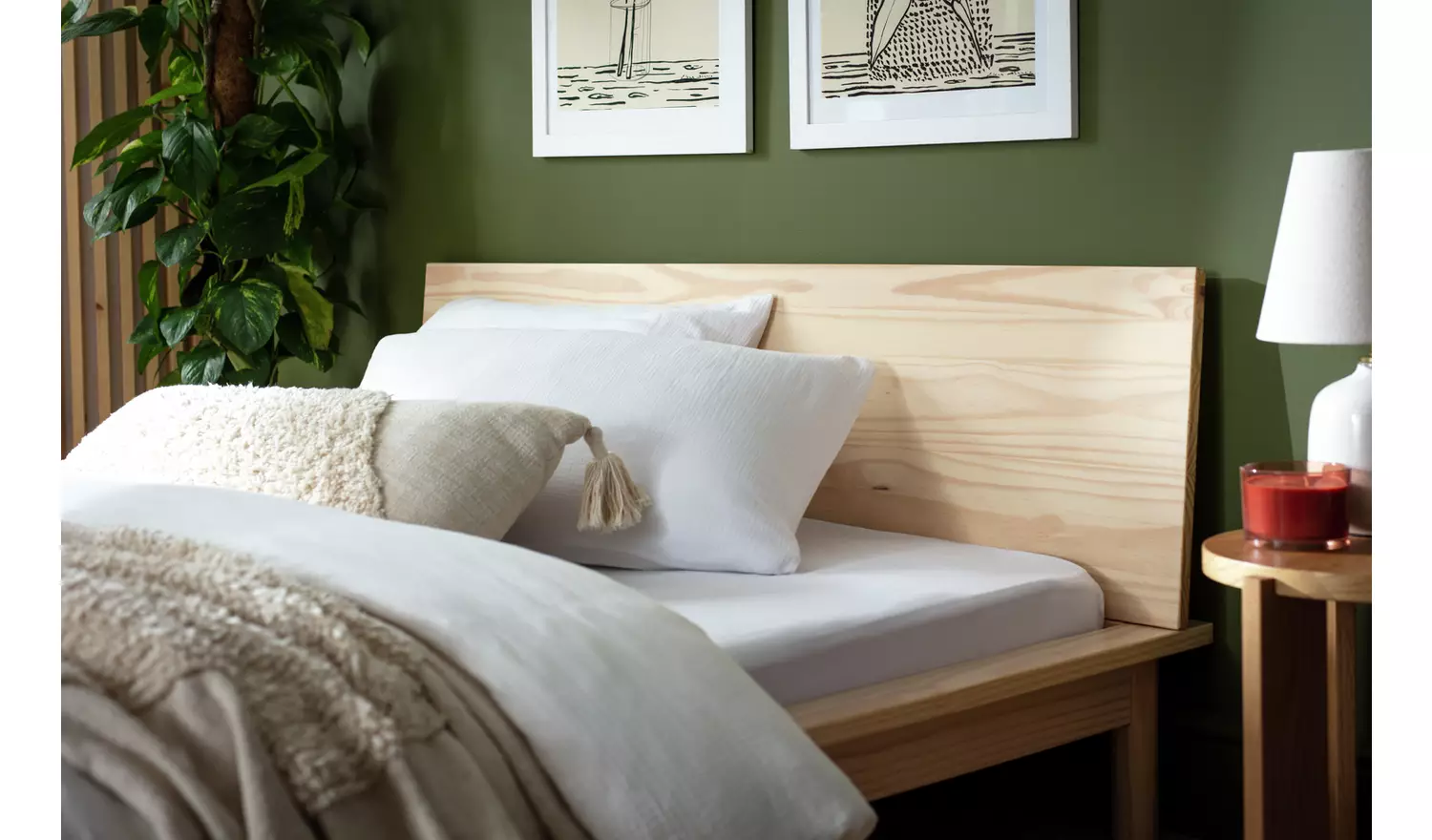 Habitat Akio Kingsize Wooden Platform Bed Frame - Natural