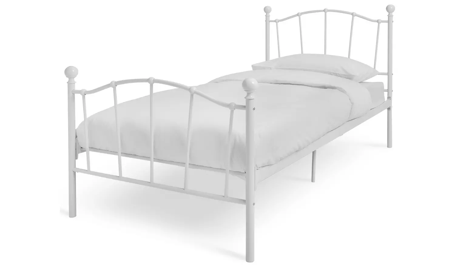 Argos Home Fleur Single Metal Bed Frame - White