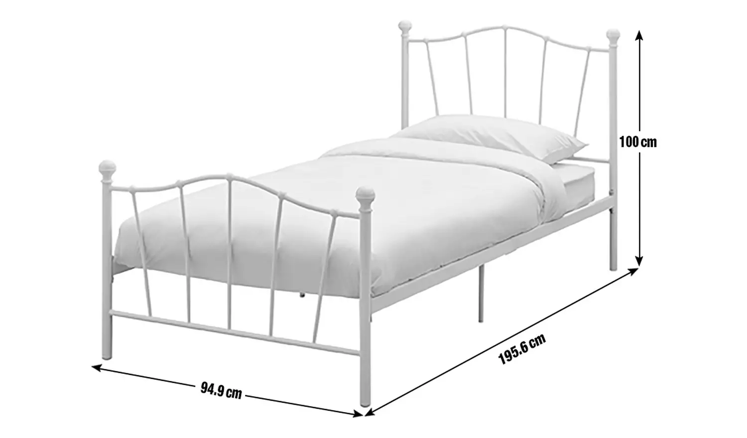Argos Home Fleur Single Metal Bed Frame - White