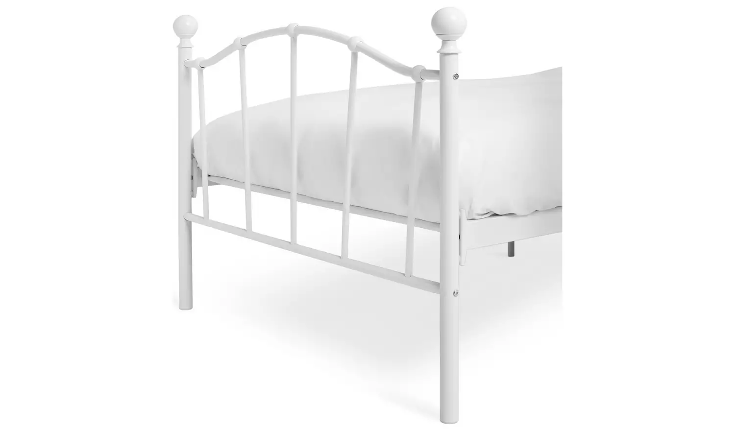 Argos Home Fleur Single Metal Bed Frame - White