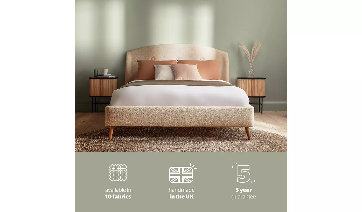 Silentnight Evana Kingsize Fabric Bed Frame - Grey