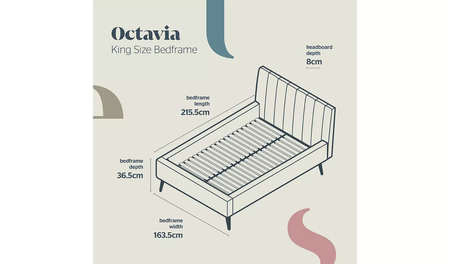 Silentnight Octavia Kingsize Velvet Bed Frame - Teal