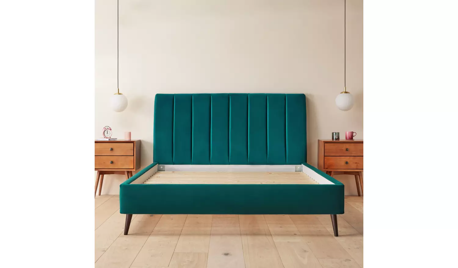 Silentnight Octavia Kingsize Velvet Bed Frame - Teal