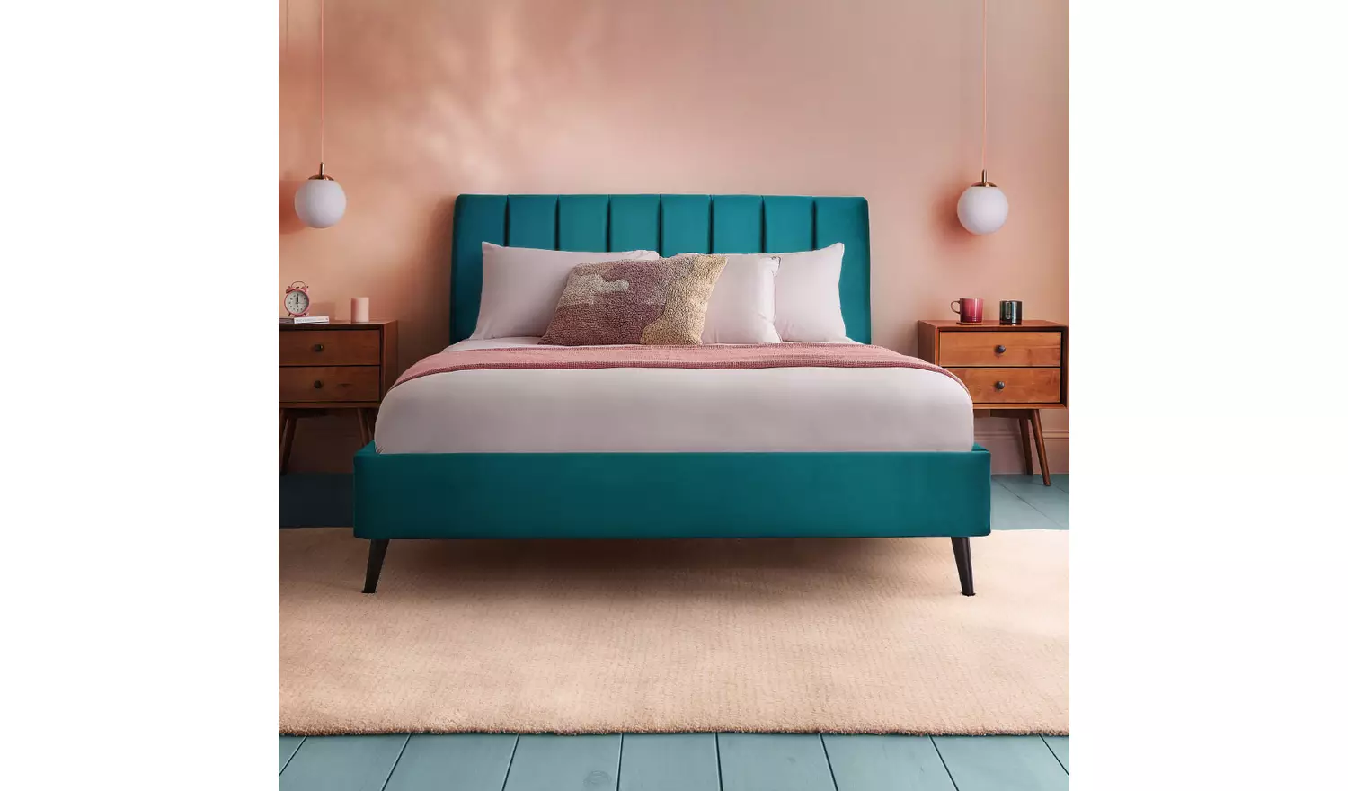 Silentnight Octavia Kingsize Velvet Bed Frame - Teal
