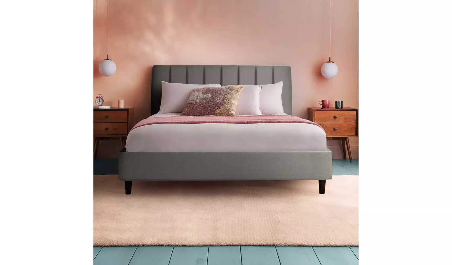 Silentnight Octavia Double Fabric Bed Frame - Granite Grey