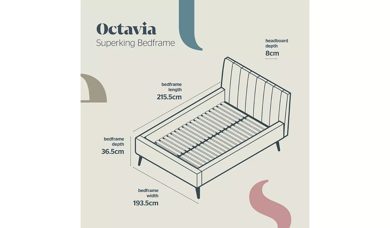 Silentnight Octavia Superking Velvet Bed Frame - Teal