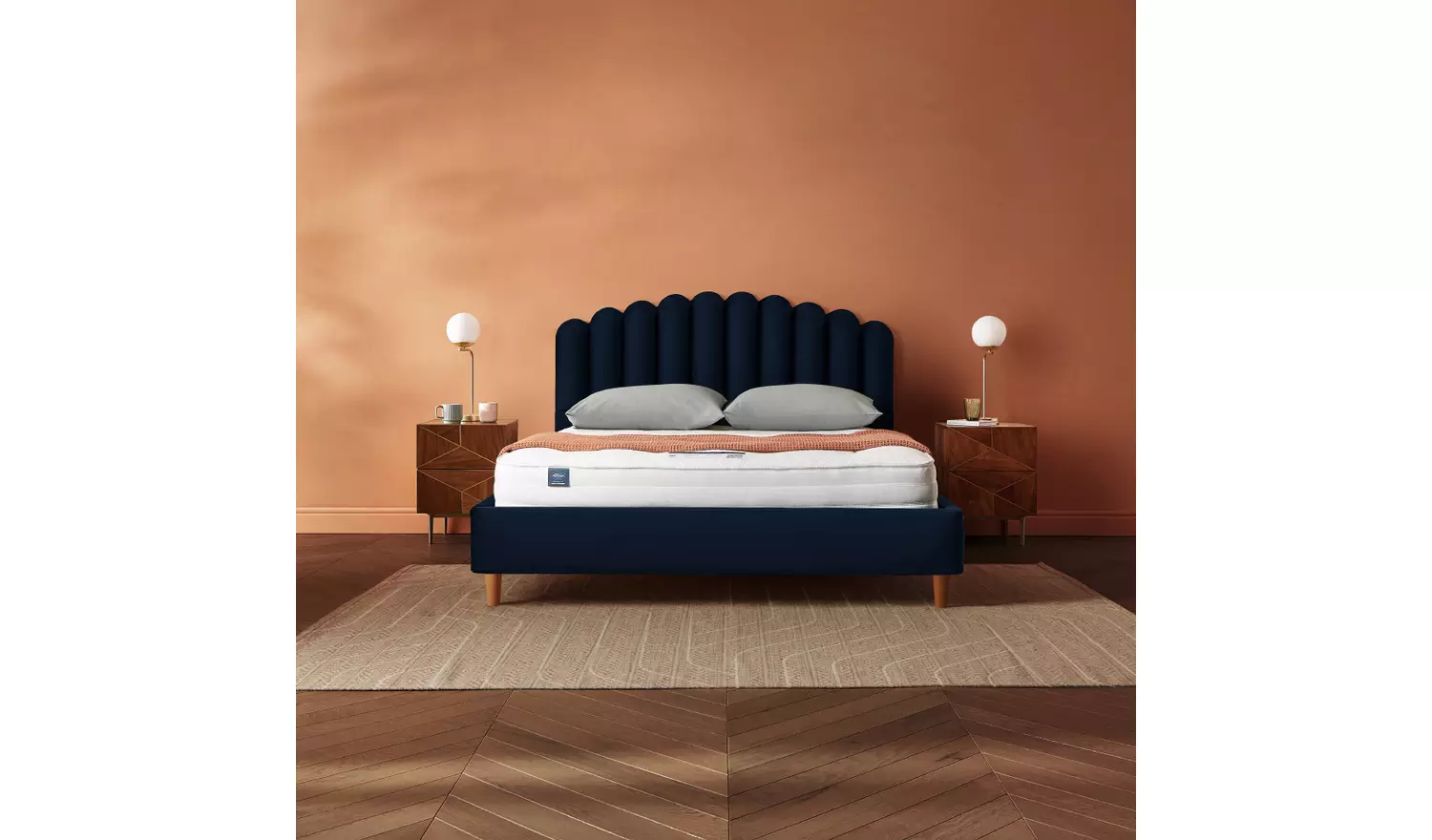 Silentnight Oriana Kingsize Velvet Bed Frame - Blue