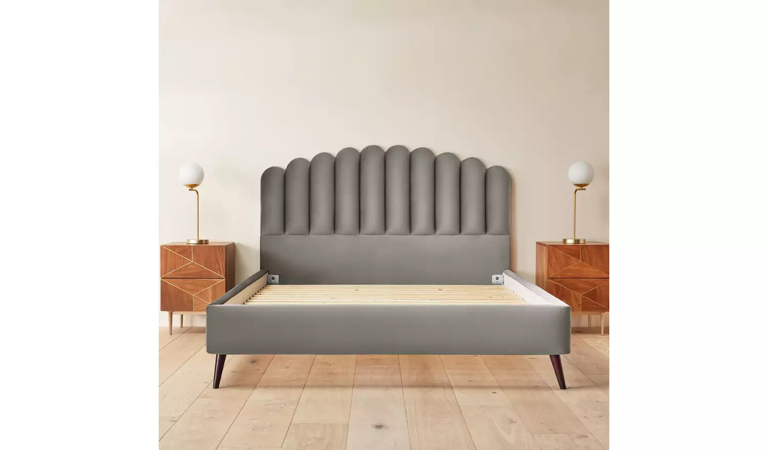 Silentnight Oriana Superking Velvet Bed Frame - Silver