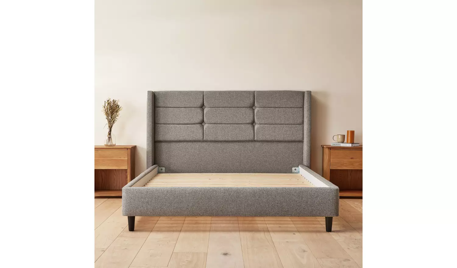 Silentnight Lilith Double Fabric Bed Frame - Stone Grey