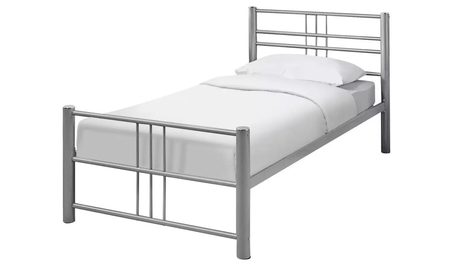 Argos Home Atlas Single Metal Bed Frame - Silver