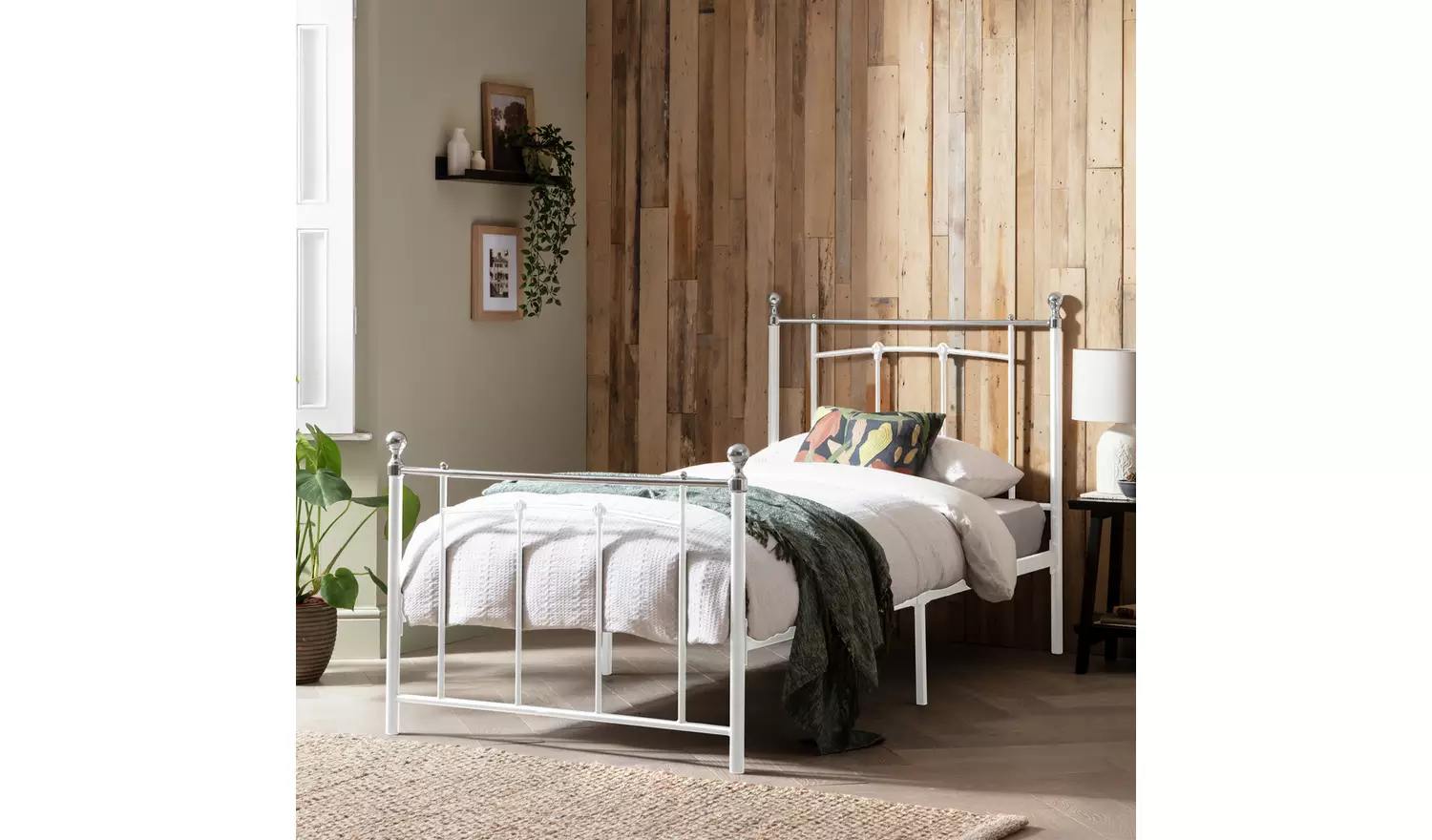 Argos Home Yani Single Metal Bed Frame - White