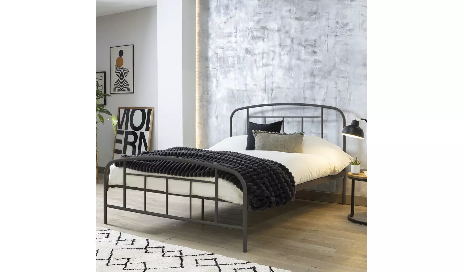 Argos Pippa Double Metal Bed Frame - Dark Grey