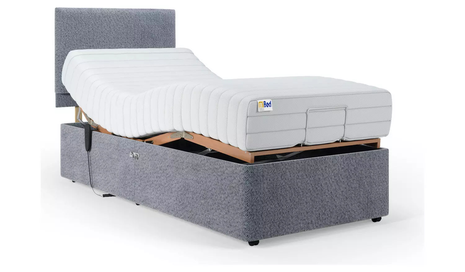 Mibed Memory Single Adjustable Bed - Grey