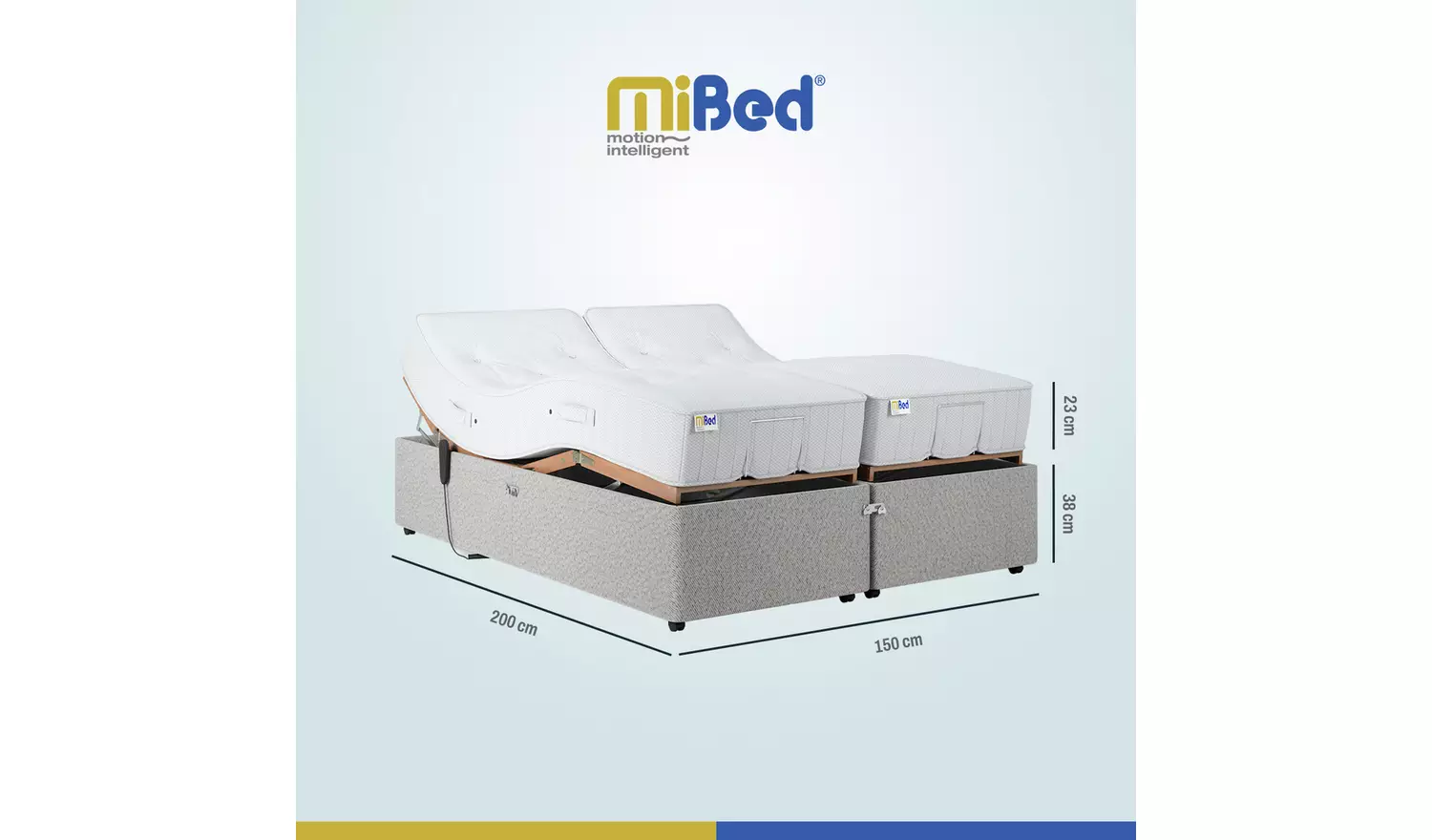 Mibed Essentials Pocket Kingsize Adjustable Bed - Dark Grey