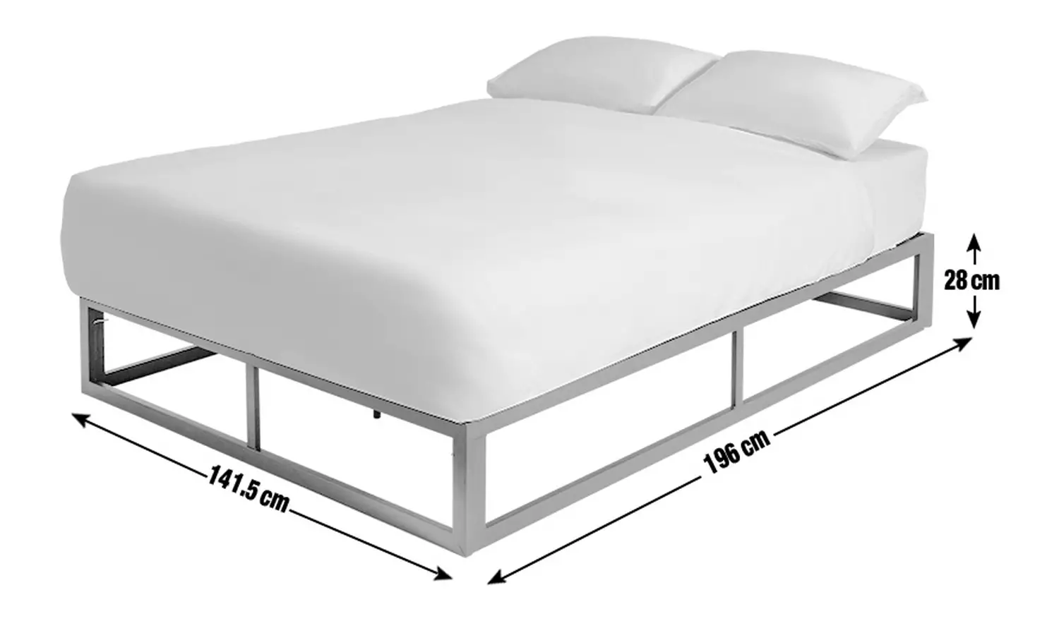 Argos Home Platform Double Metal Bed Frame - Black