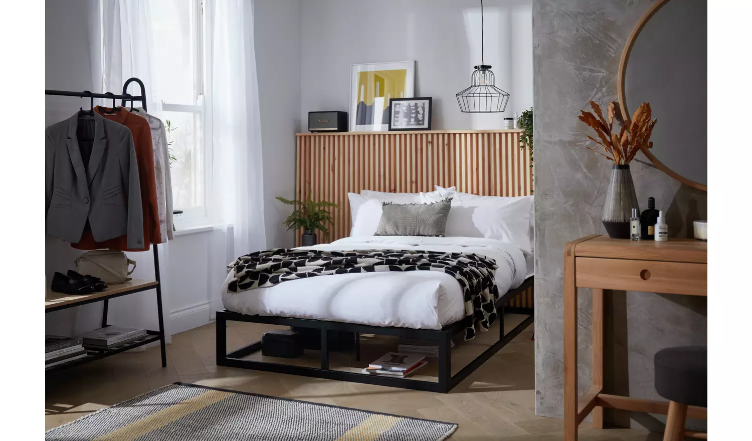 Argos Home Platform Double Metal Bed Frame - Black