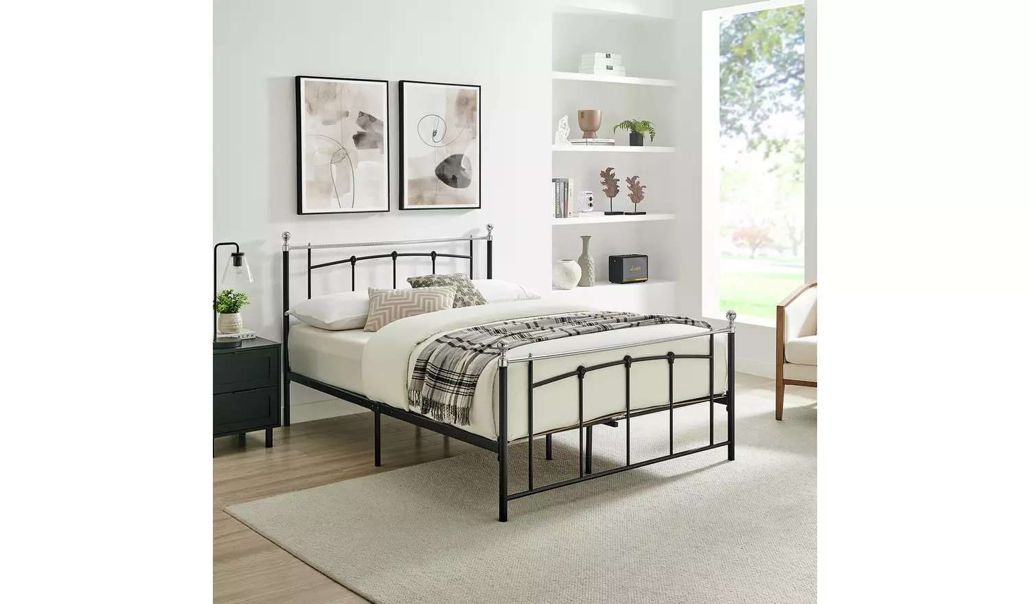 Argos Home Yani Double Metal Bed Frame - Black
