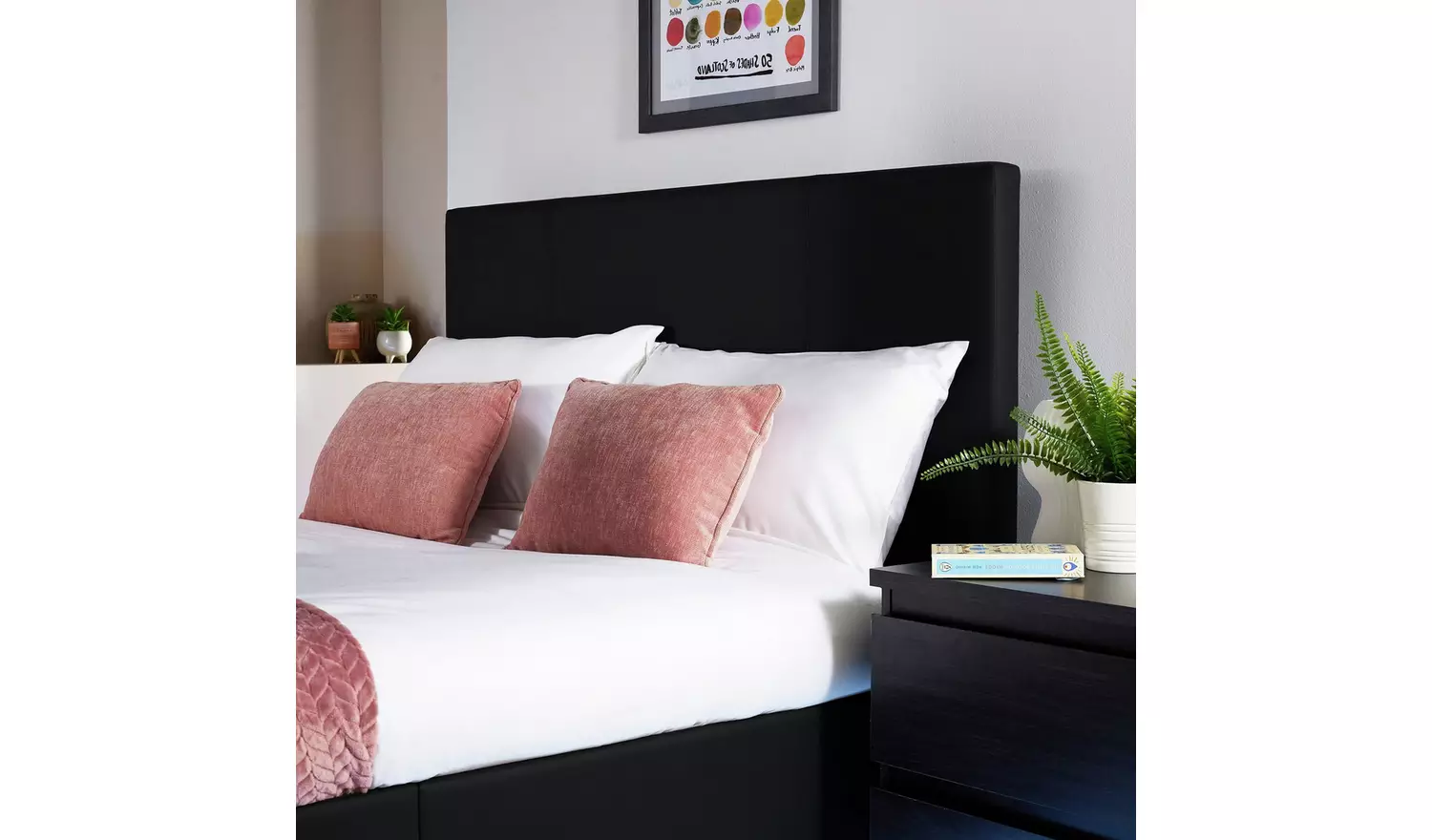 XR Living Ava Double Faux Leather TV LED Bed Frame - Black