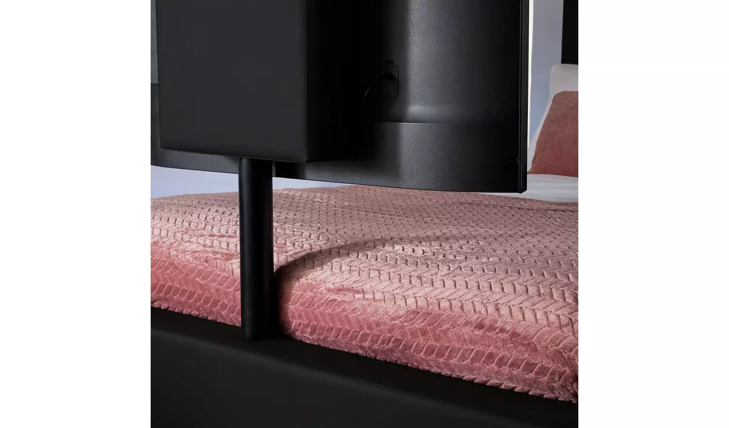 XR Living Ava Double Faux Leather TV LED Bed Frame - Black